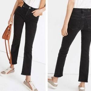 Madewell Cali Demi-Boot Jean Black Raw Hem